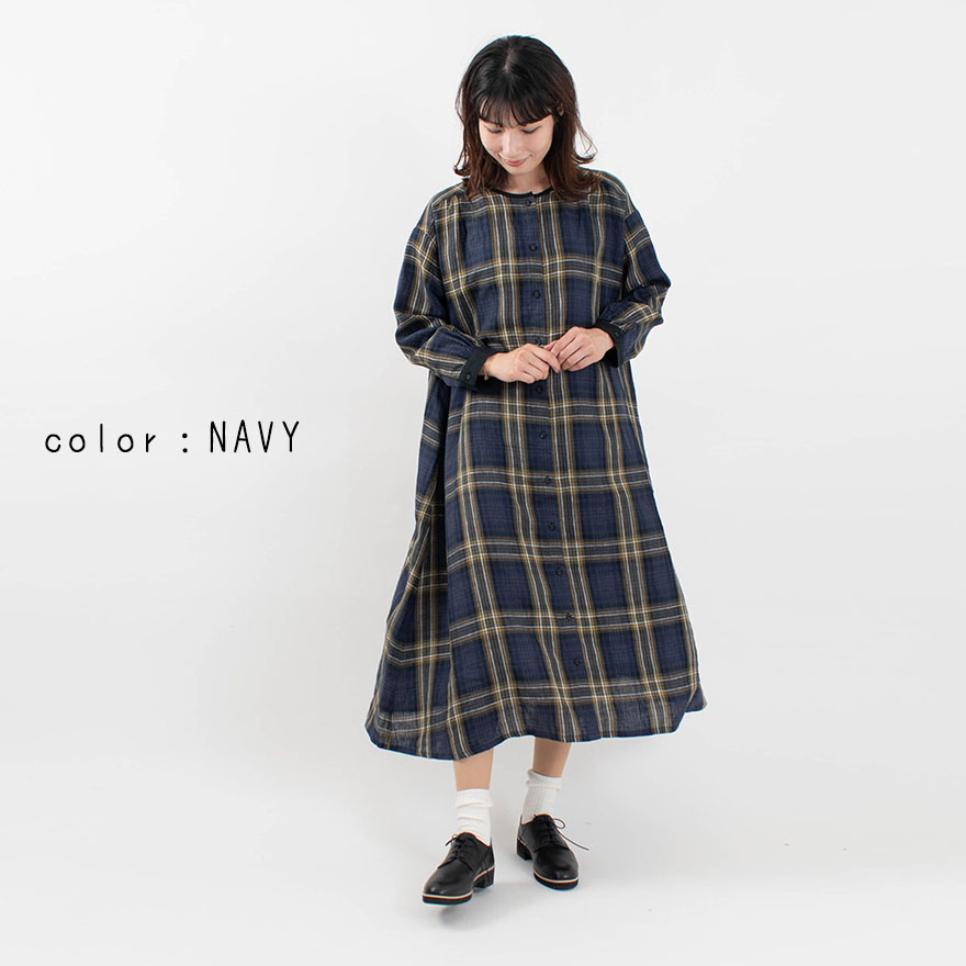 シックな色合いのオリジナルチェック【blue willow】 - ナチュラル服のセレクトショップFIRST