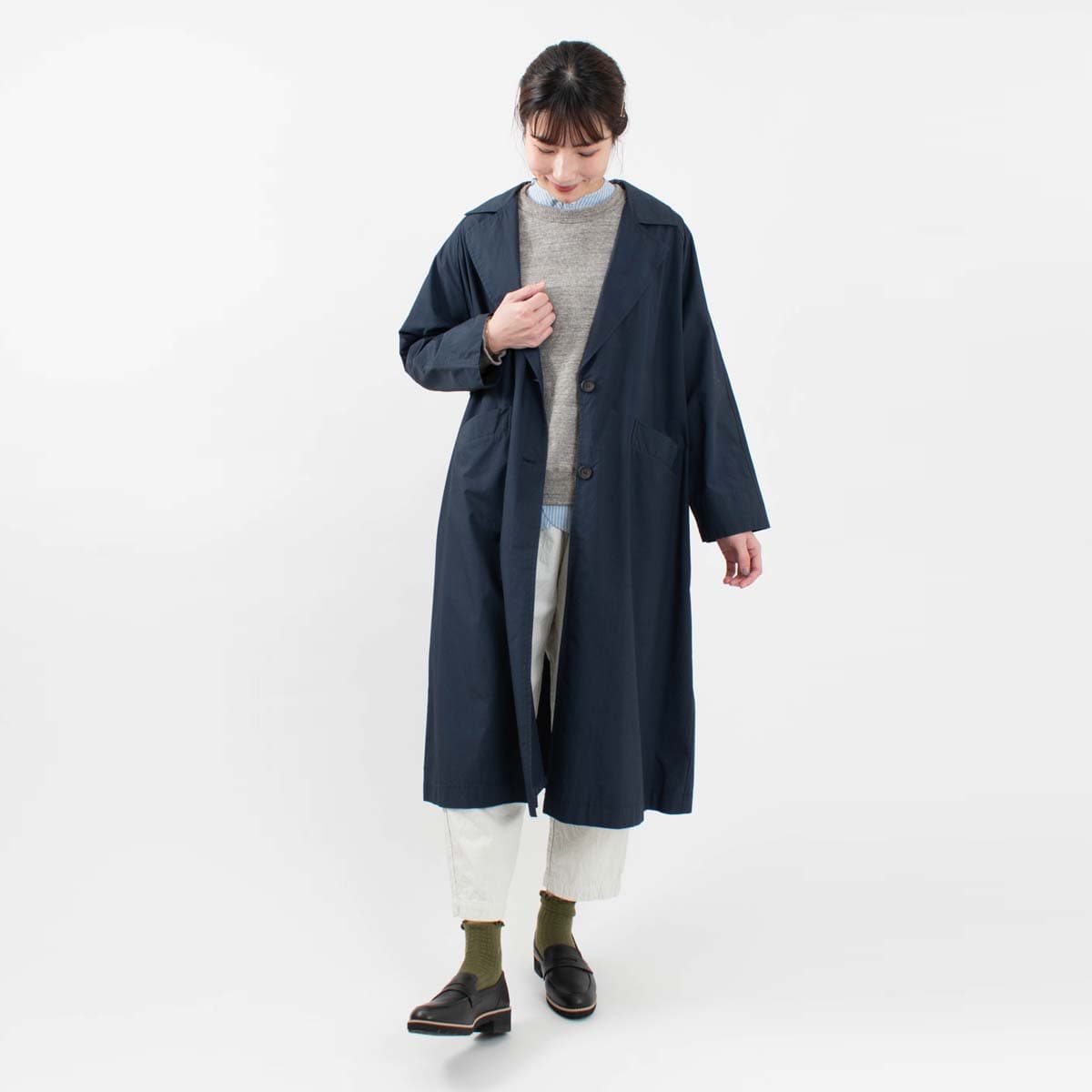 blue willow コットンタイプライターコート｜ナチュラルファッション