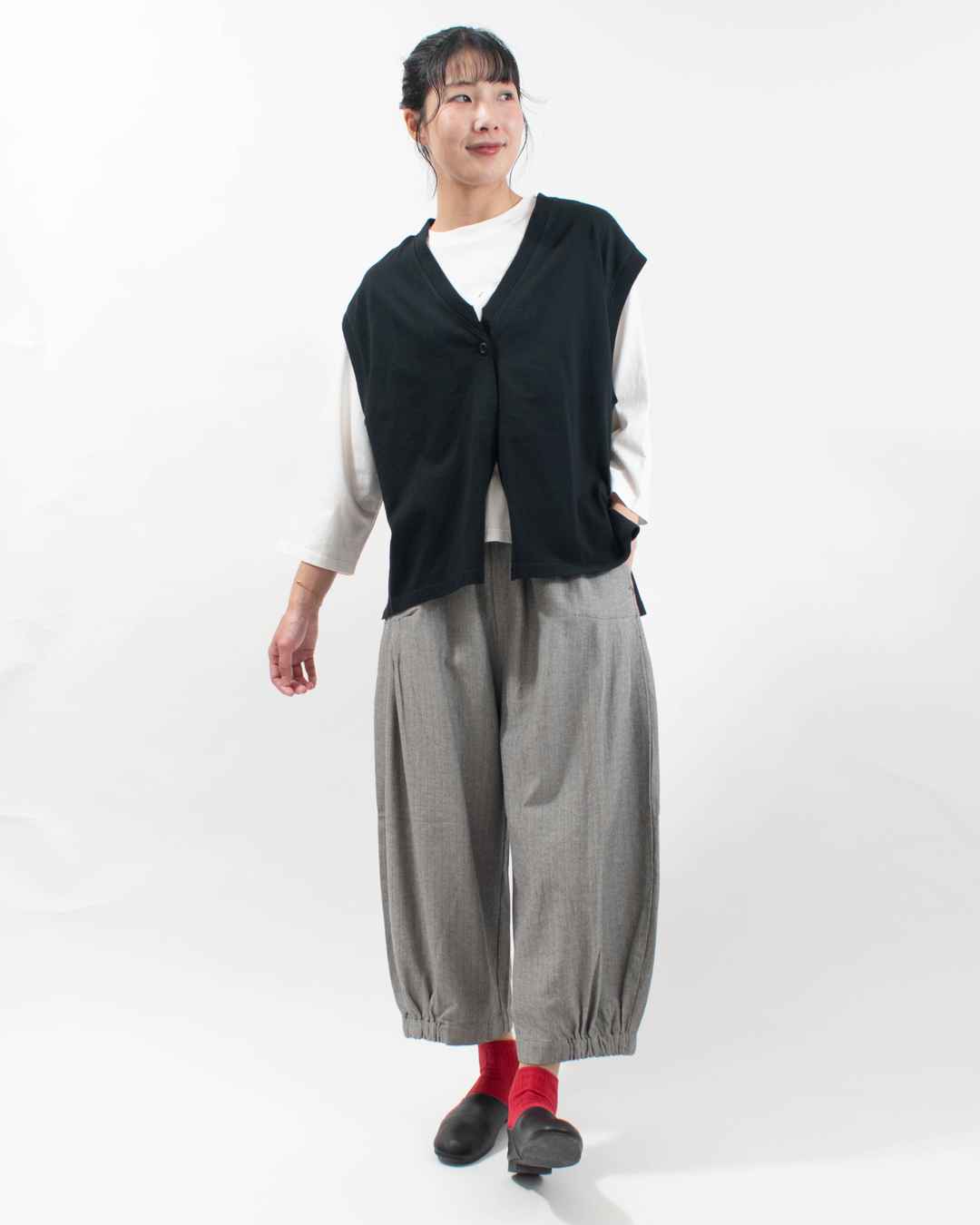 blue willow コットンコーマオックスタックバルーンパンツ｜ナチュラル