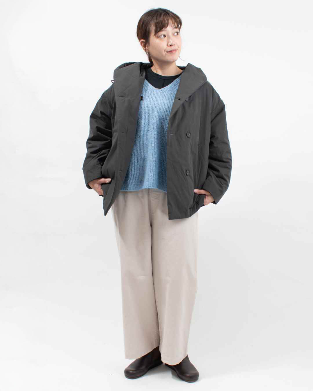 blue willow ボンディングフードジャケット｜ナチュラルファッション