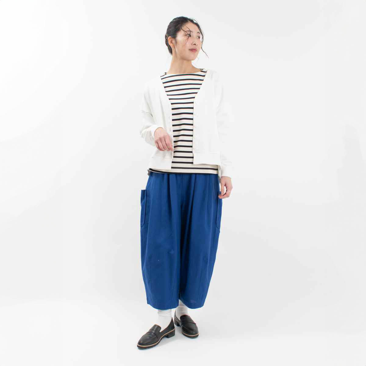 うさとの服 Usaato バルーンパンツ テーパードパンツ 綿 コットン 藍染 - パンツ