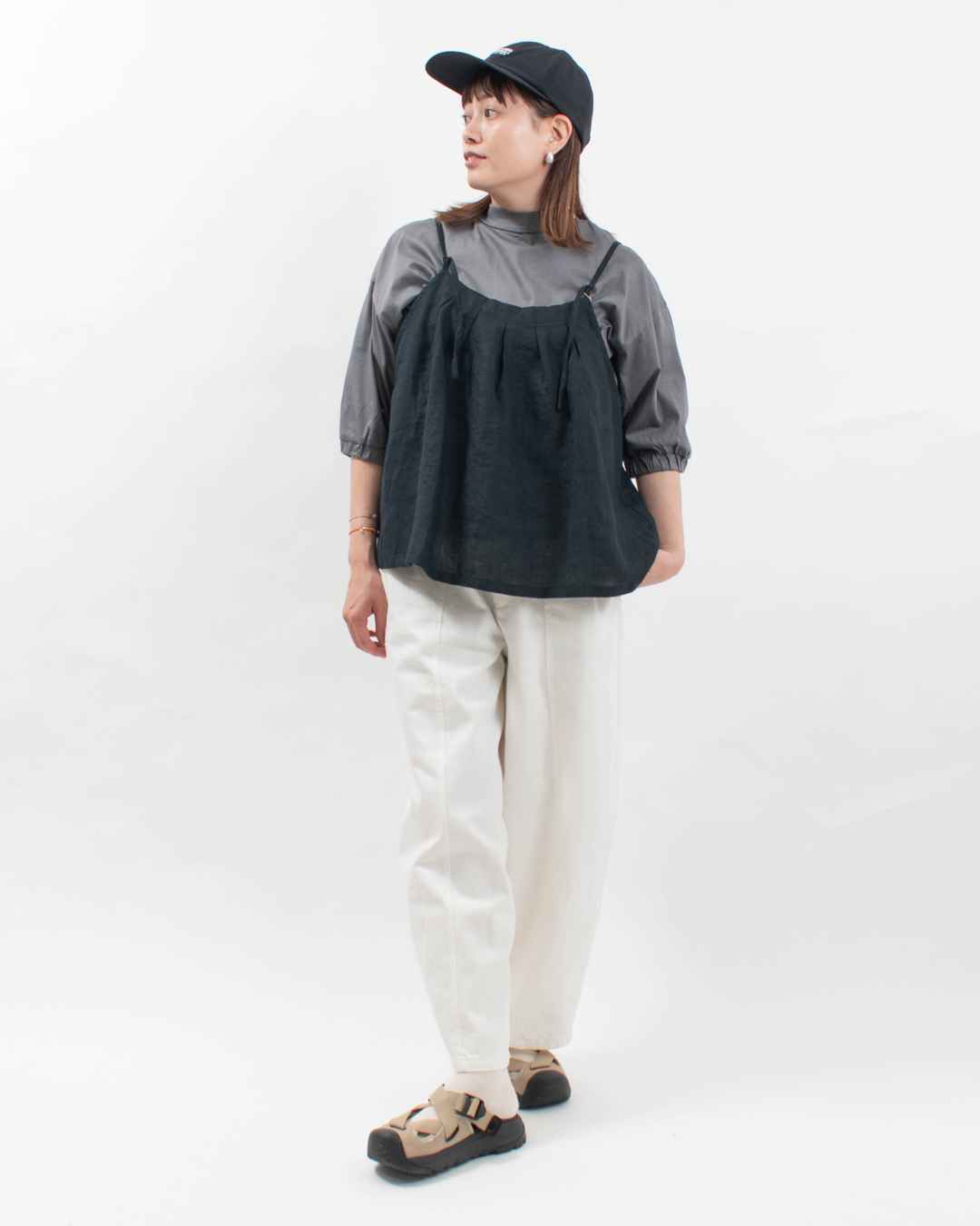 01EUP11322 blue willow リネンキャミブラウス