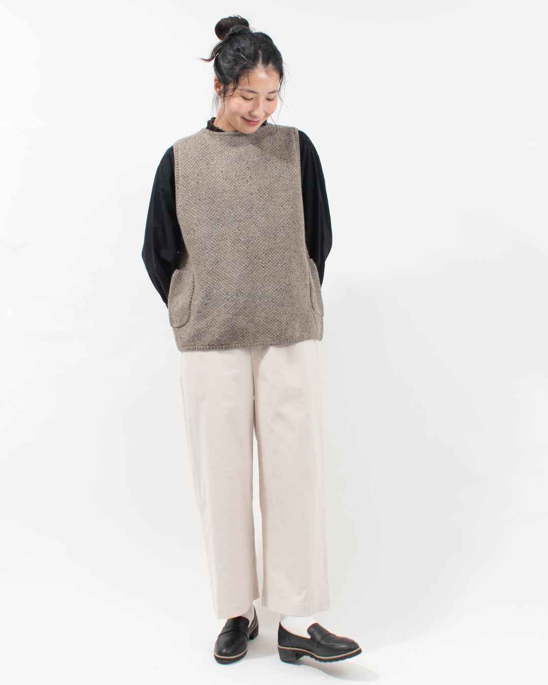 01EWP14539 blue willow コーデュロイワイドパンツ