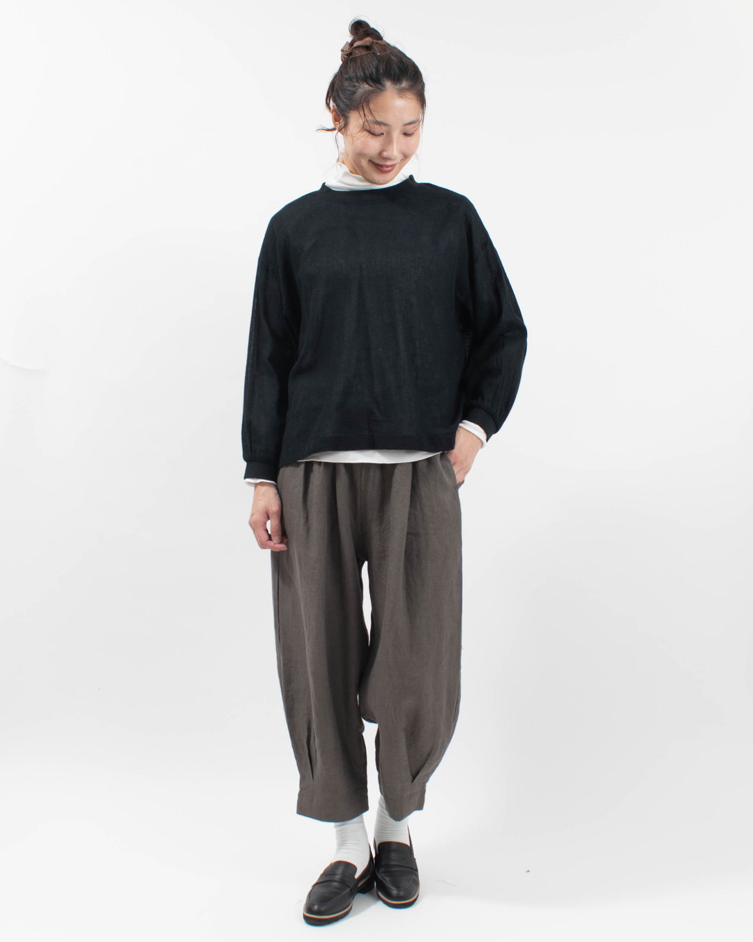01FFP14425  blue willow リネンタックコクーンパンツ