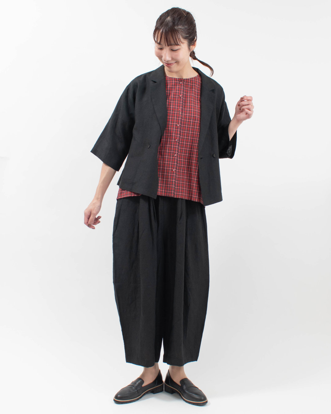 01FFP17415  blue willow リネンテーラードジャケット
