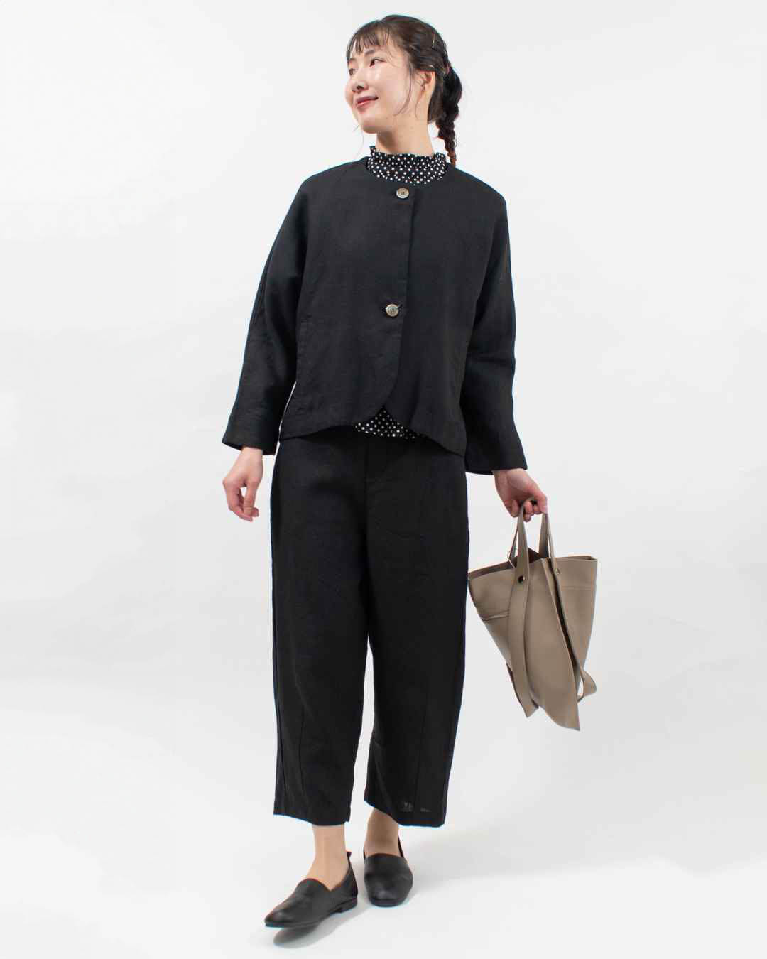 01FSP14003  blue willow リネン太番手パンツ