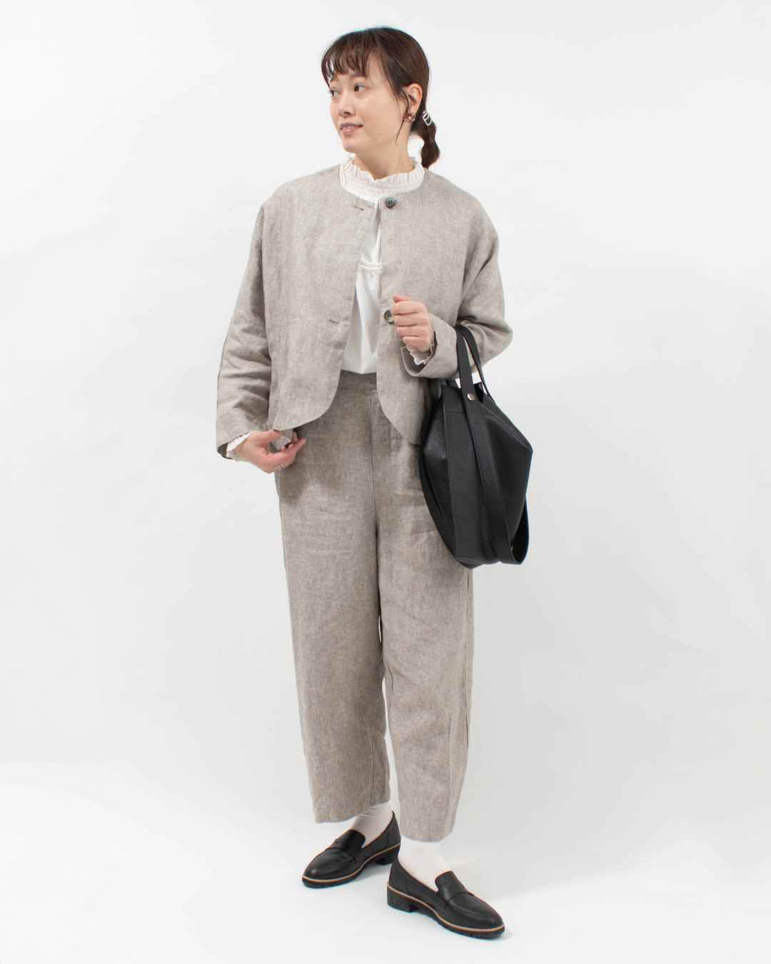 01FSP17001  blue willow リネン太番手ドルマンジャケット