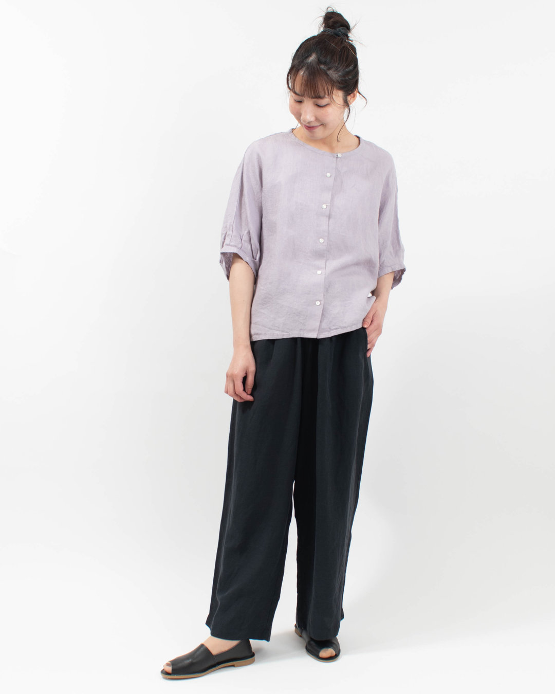 01FUP11225  blue willow リネンドルマンブラウス
