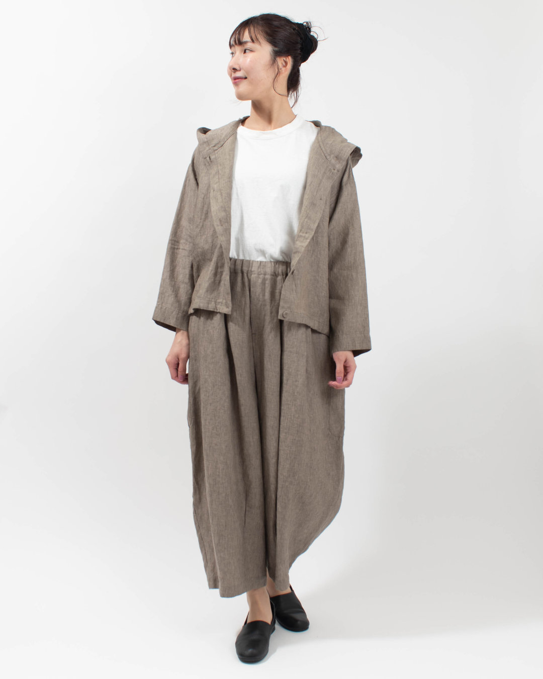 01FUP14203 blue willow リネンポケットバルーンパンツ