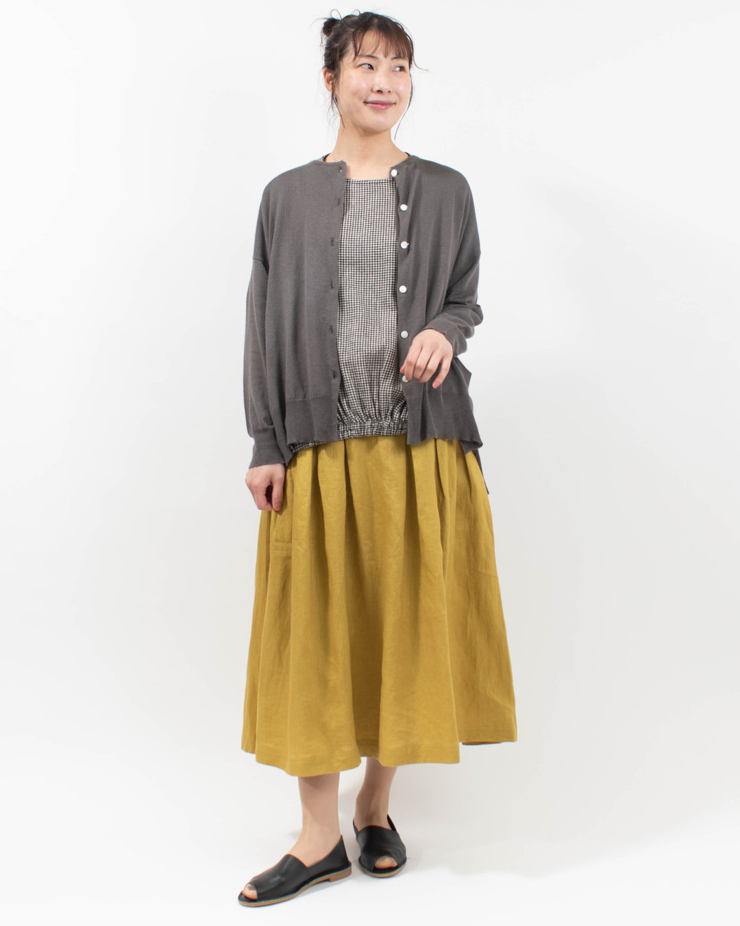 01FUP29249  blue willow コットンリネンニット長袖カーディガン