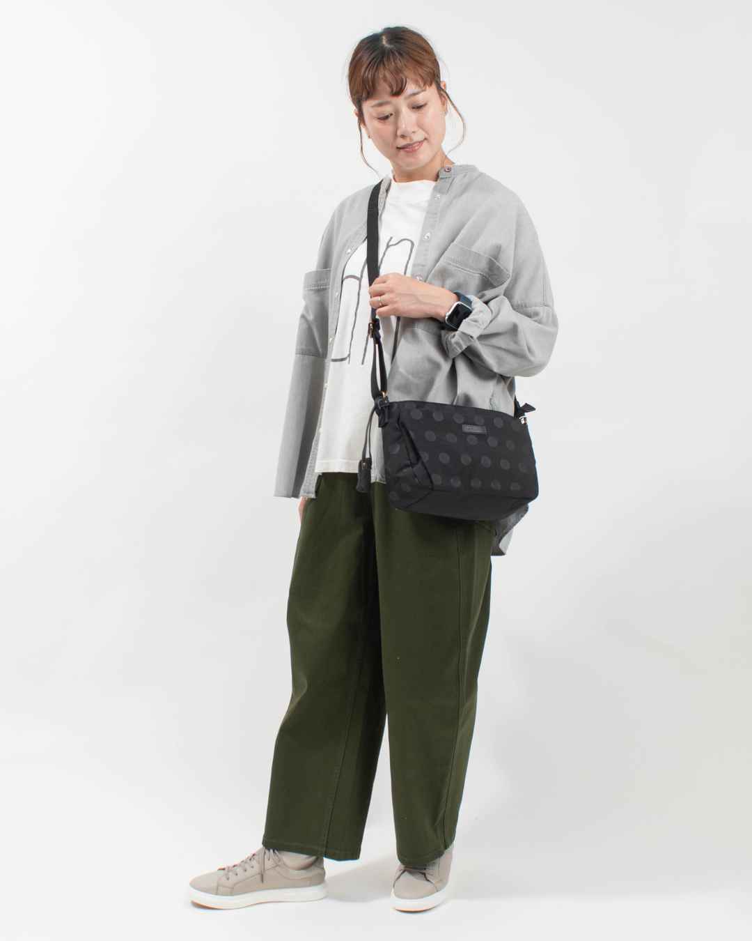 toleur ナイロンドット/カウレザーミニショルダー11776