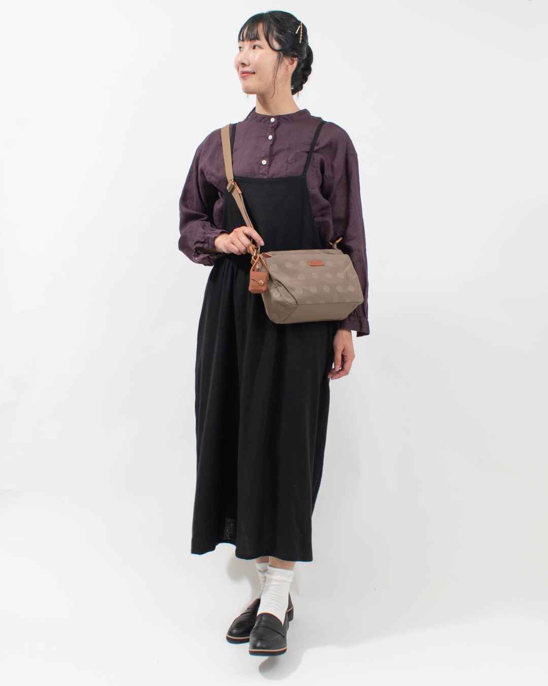 toleur ナイロンドット/カウレザーミニショルダー11776