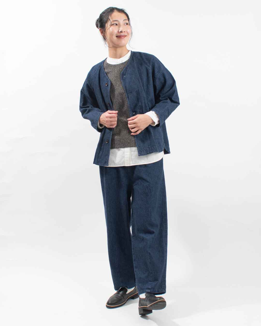 【 YARRA 】 リネンデニムジャケット YARRA リネン混ドルマンデニムジャケット YR-1547-237