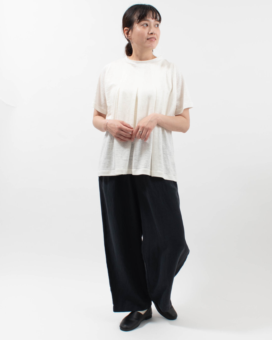 1621-298  YARRA リネン天竺タックプルオーバー 