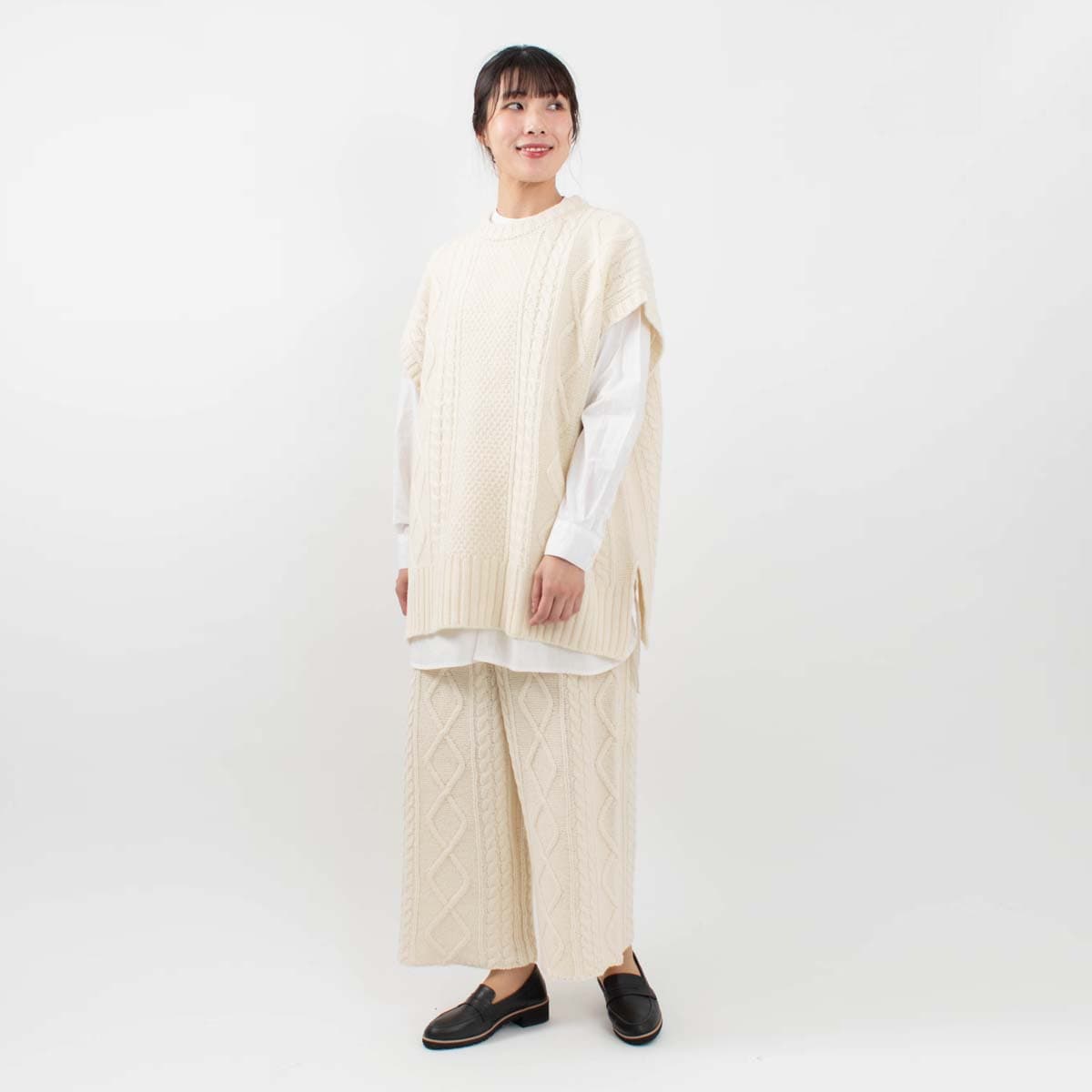ichi ケーブルノースリーブベスト｜ナチュラルファッション
