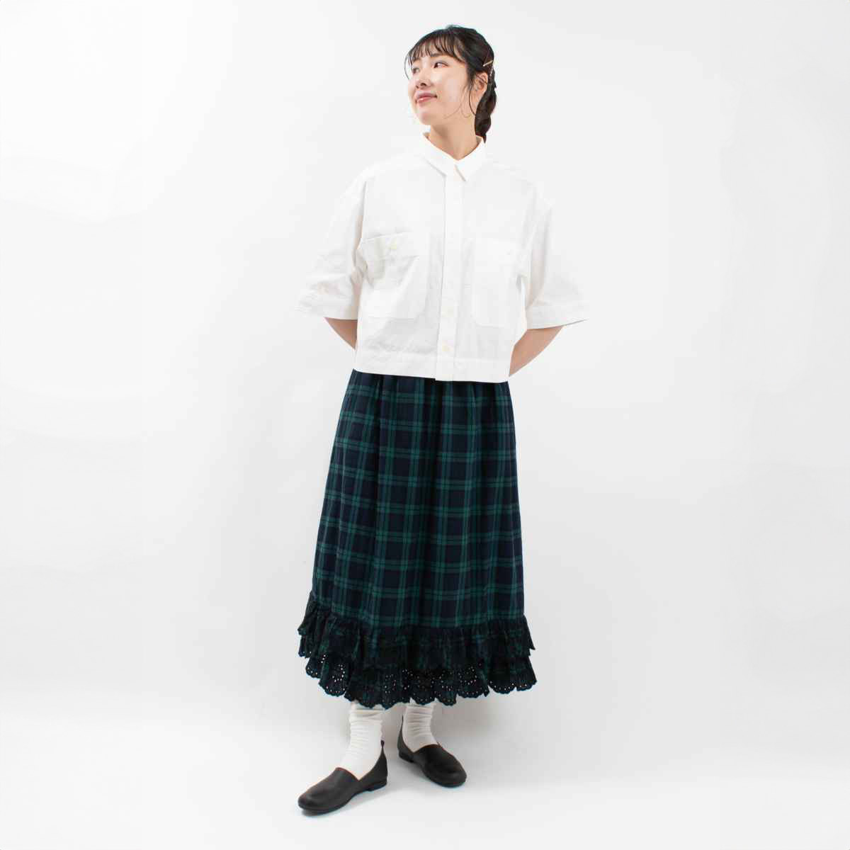 231131 ichi スカラップ刺繍スカート