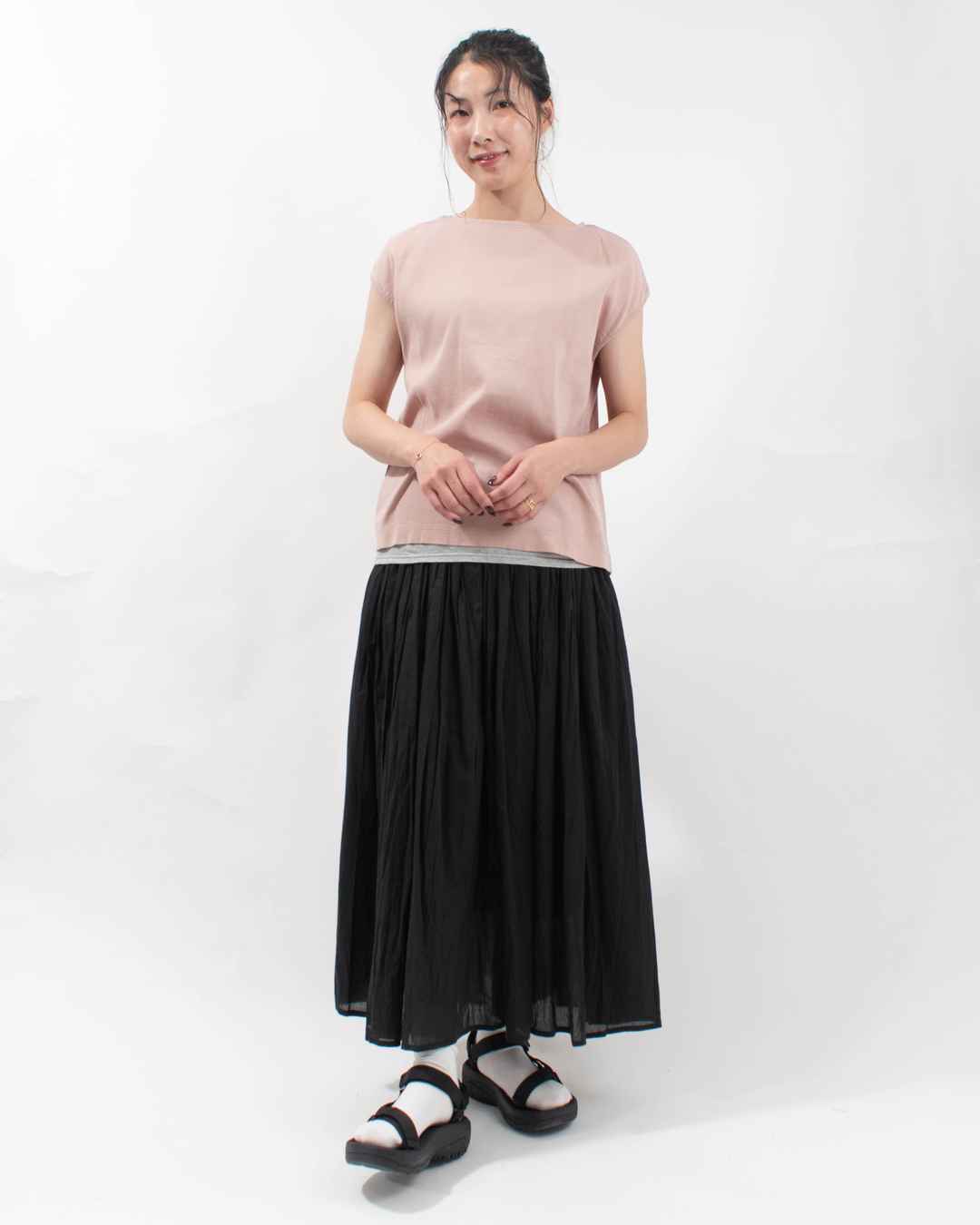 BIWACOTTON ビワコットン ボートネックスリーブレスTシャツ（ウィメンズ）3115886 涼しい 軽い 夏 ギフト 誕生日 ナチュラル ファッション シンプル 50代 BIWACOTTON ボートネックスリーブレスTシャツ（ウィメンズ