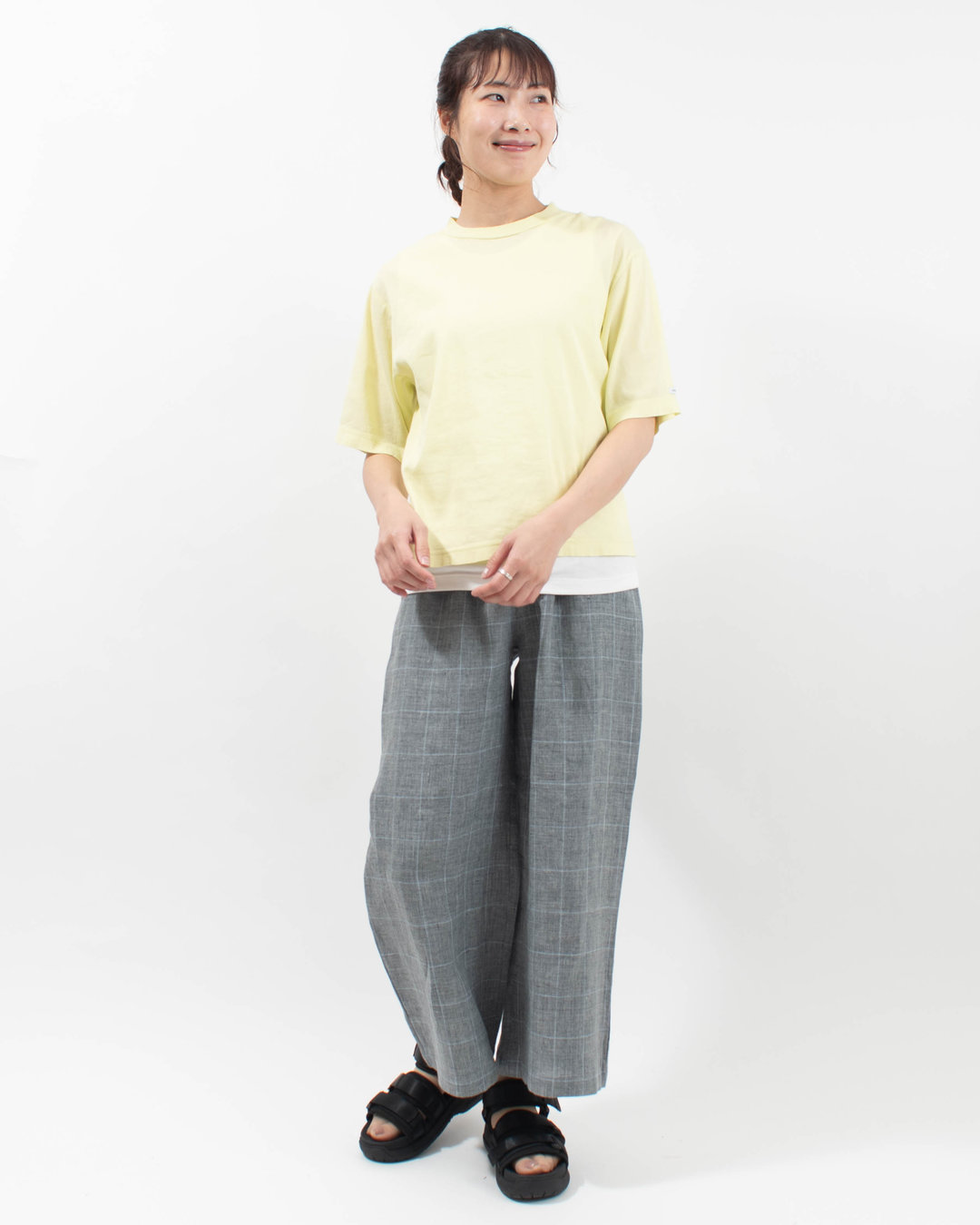 BIWACOTTON ワイド/クルーネックTシャツ(ユニセックス・5分袖