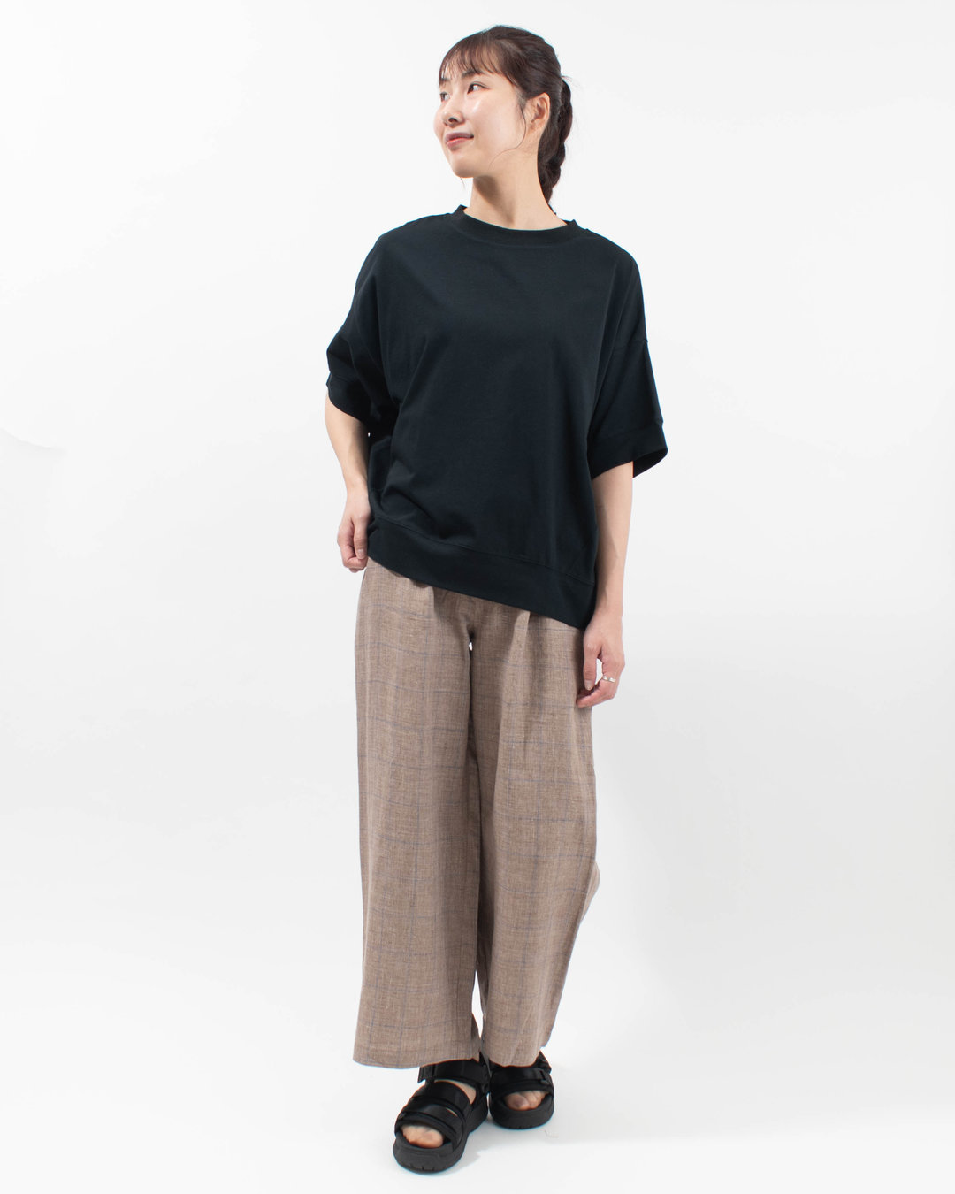 4106761  sloe 接触冷感SORONA 天竺ワイド5部袖Tシャツ