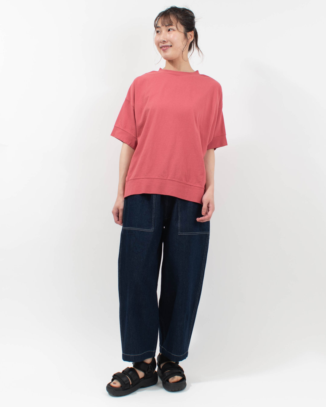 4202061-2  sloe 16/-BD天竺ワイド5分袖Tシャツ 