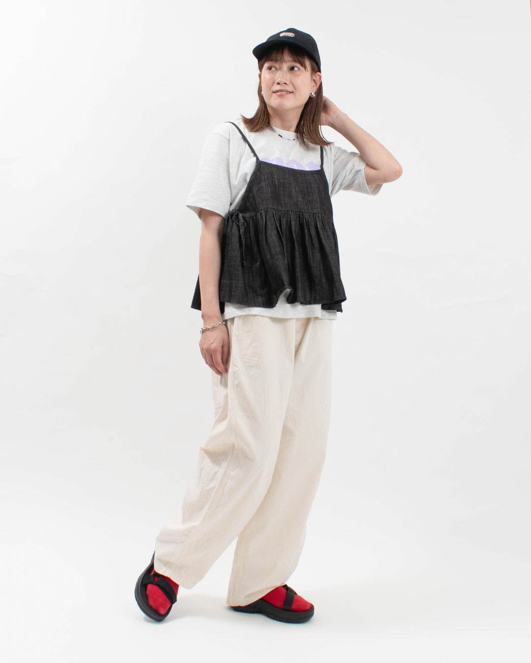 sloe スロウ デニムサイドリボンベスト 4404239 ナチュラル ファッション コーデ 服 30代 40代 ファッションカジュアル シンプル ベーシック レイヤード sloe デニムサイドリボンベスト｜ナチュラルファッション