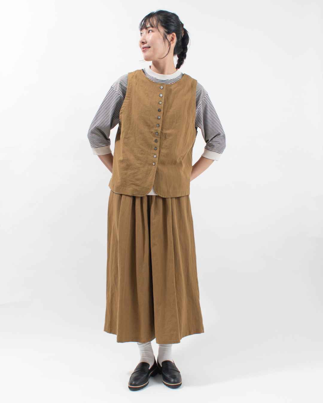 sloe 綿麻ツイルガウチョパンツ｜ナチュラルファッション・ナチュラル