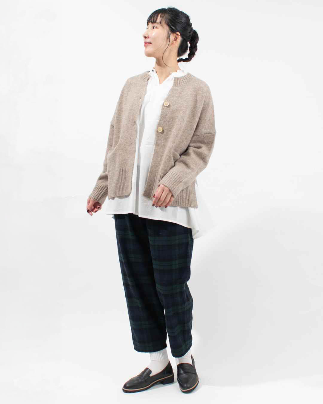 4809017-6 sloe 先染めチェックコクーンパンツ