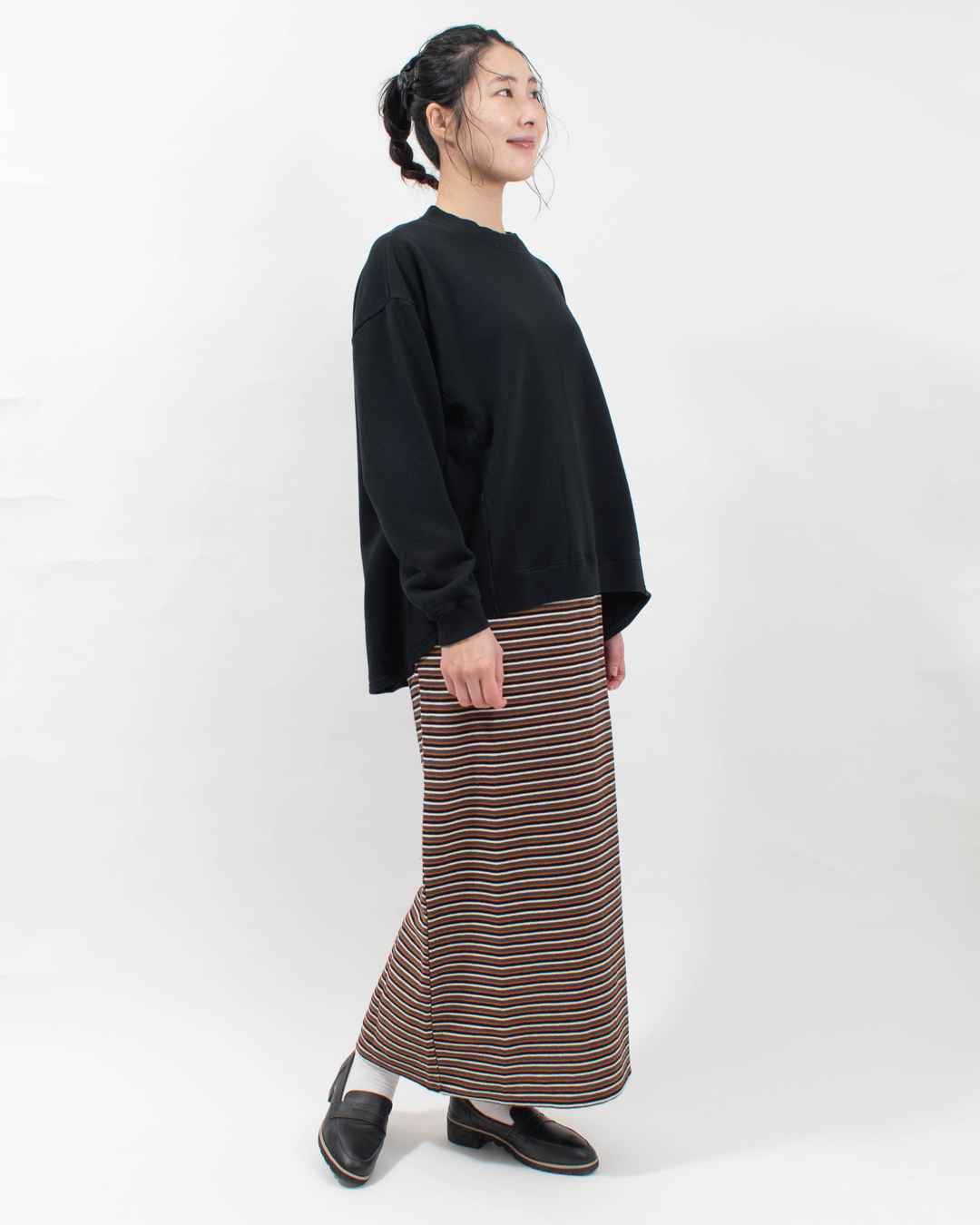 5687445  le colis パイルボーダー ナロースカート