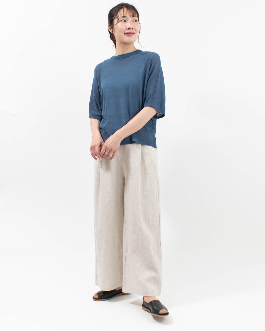 621116  mao made ヘルシーヤーン ハーフスリーブニットTEE 