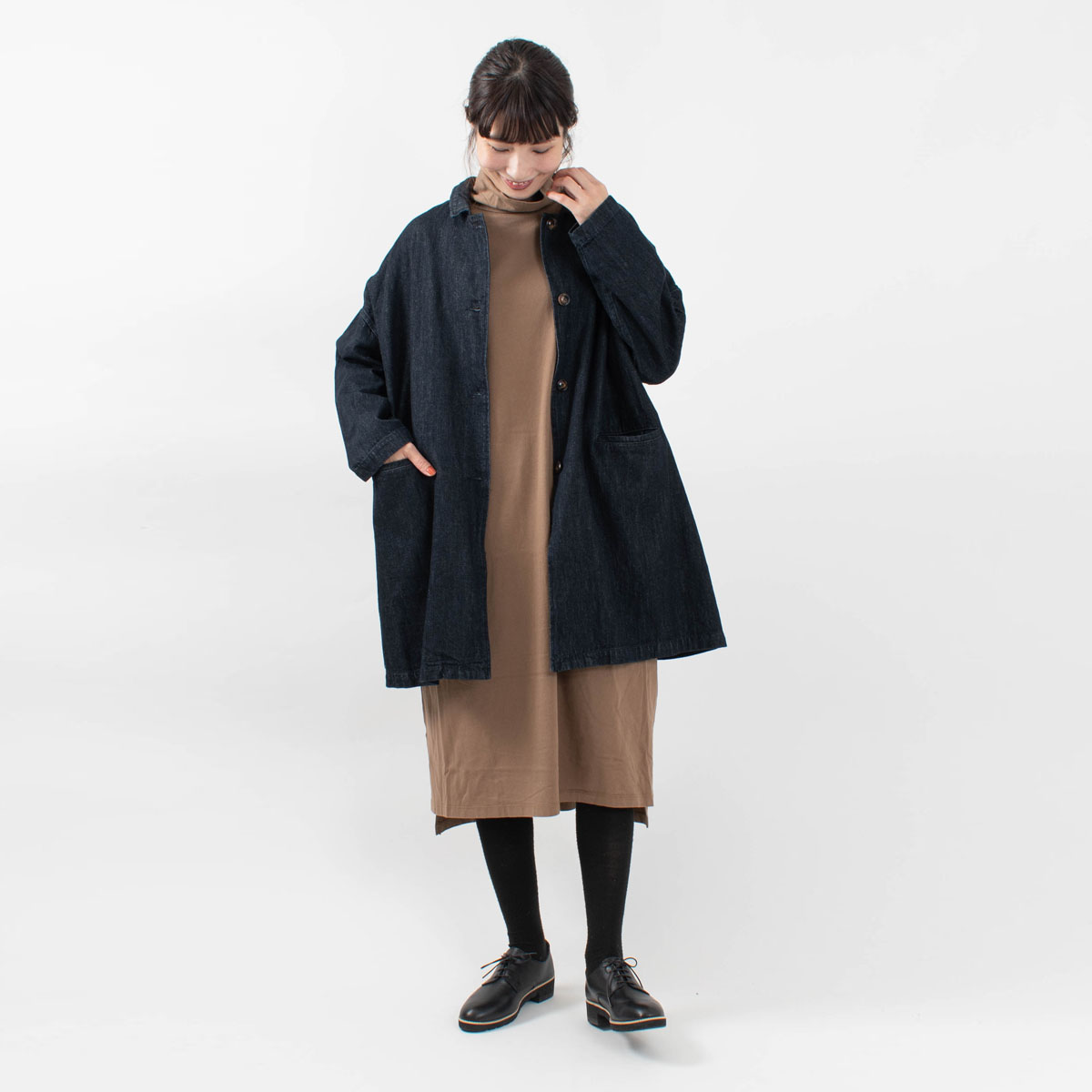 Bliss Bunch ワイドタートルネックワンピース ナチュラルファッション ナチュラル服の通販