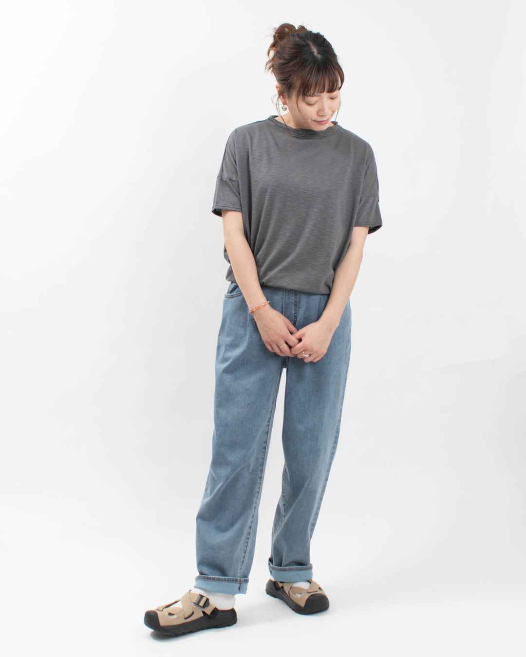 NARU スラブソフト天竺ひねりワイドT｜ナチュラルファッション