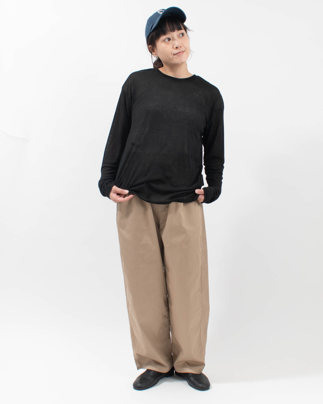 6645005  nuance of F コットン混シアー BASICゆるTシャツ