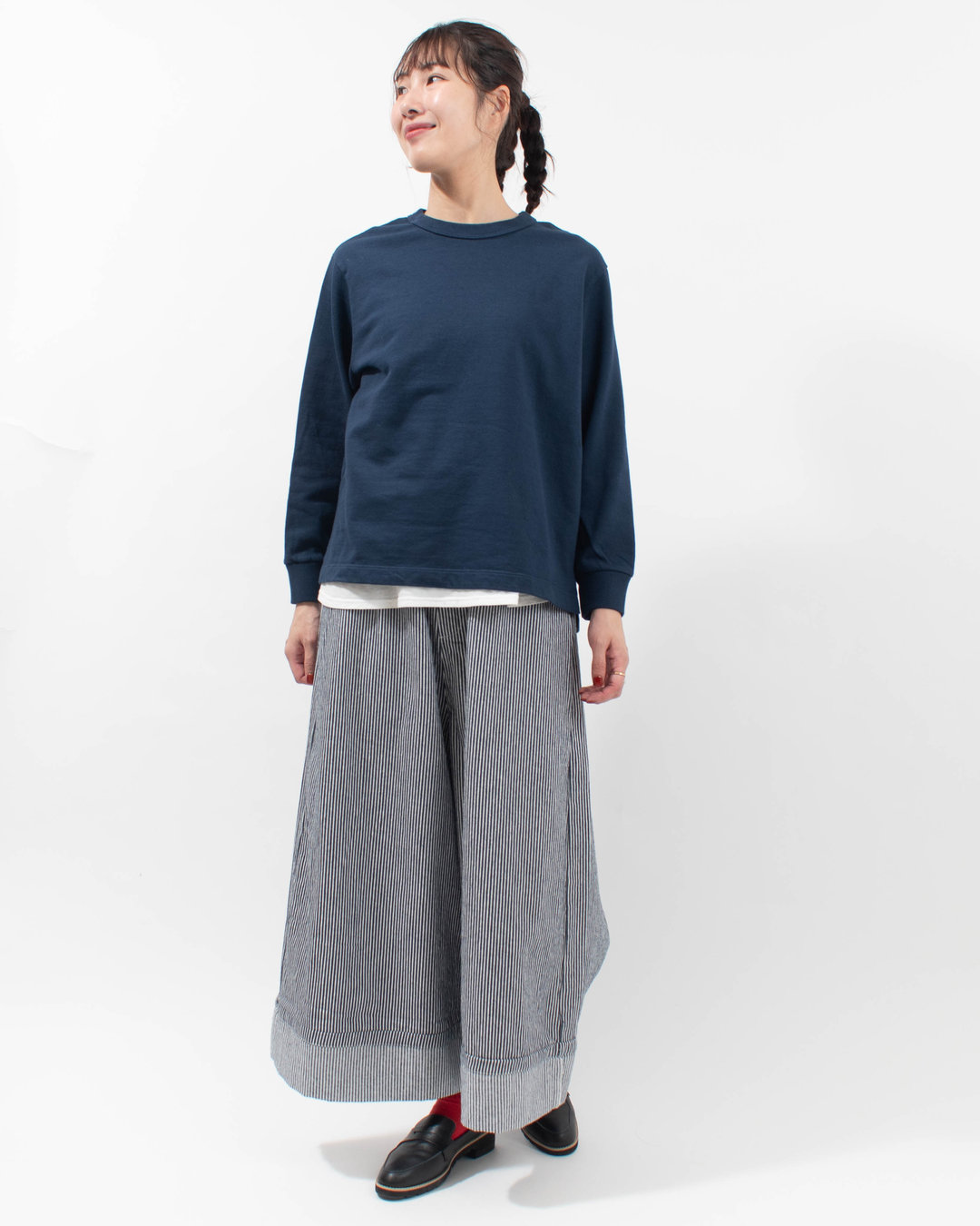 674800  NARU コットンヒッコリー ノッポバギーパンツ