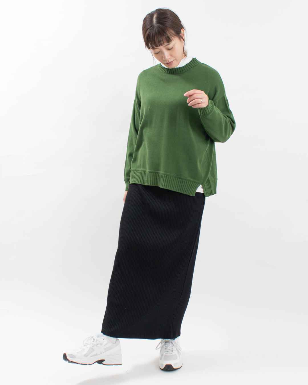 758-208 Bliss bunch 前後差サイド切替裾スリットプルオーバー