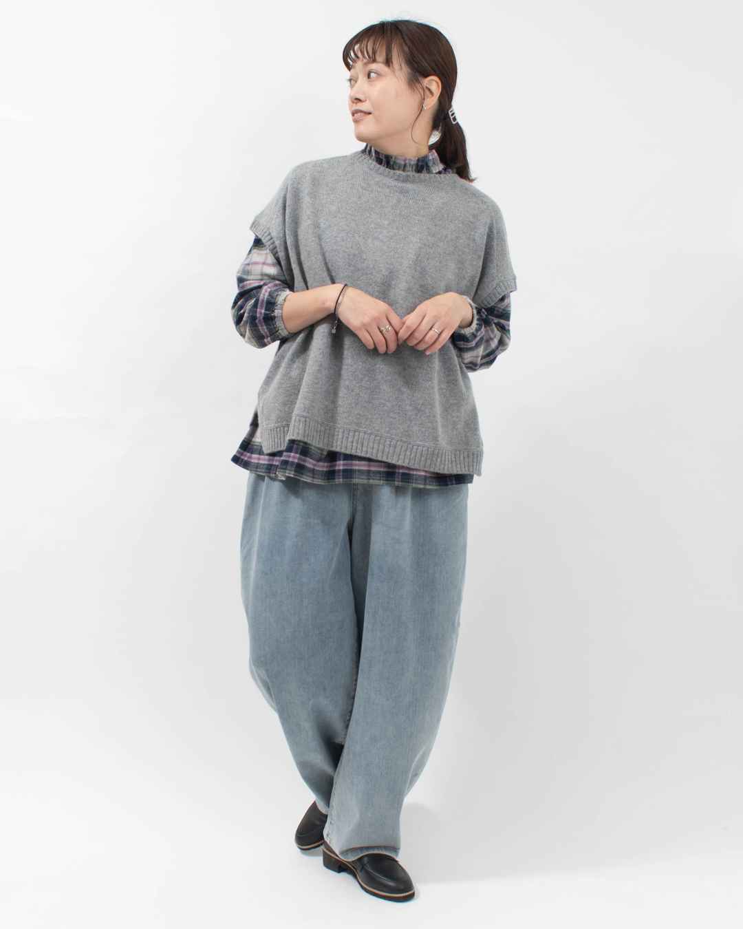 758-215 Bliss bunch 切替ワイドDショルダーベスト