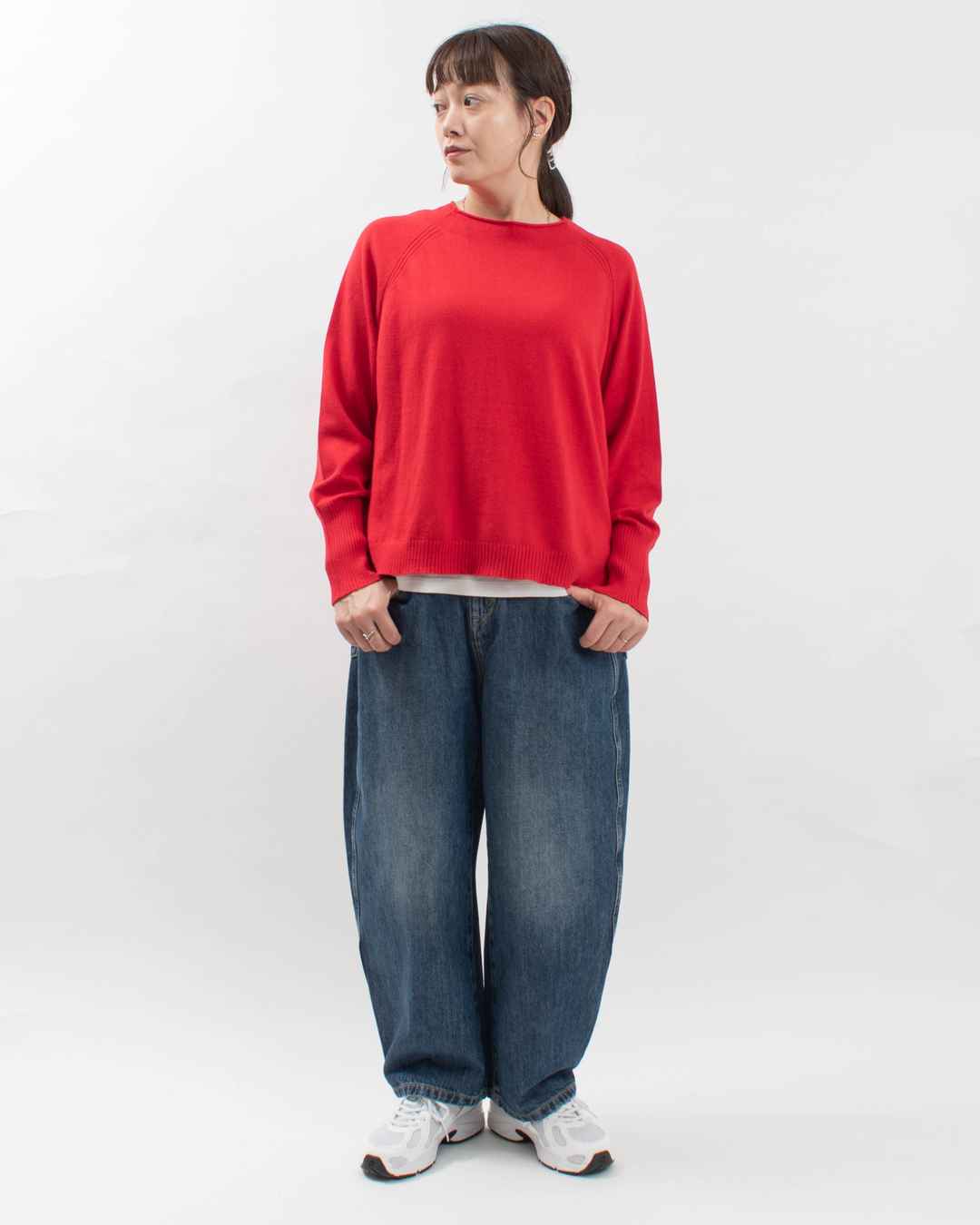 758-234 Bliss bunch 綿カシミヤ 前後差ラグランプルオーバー