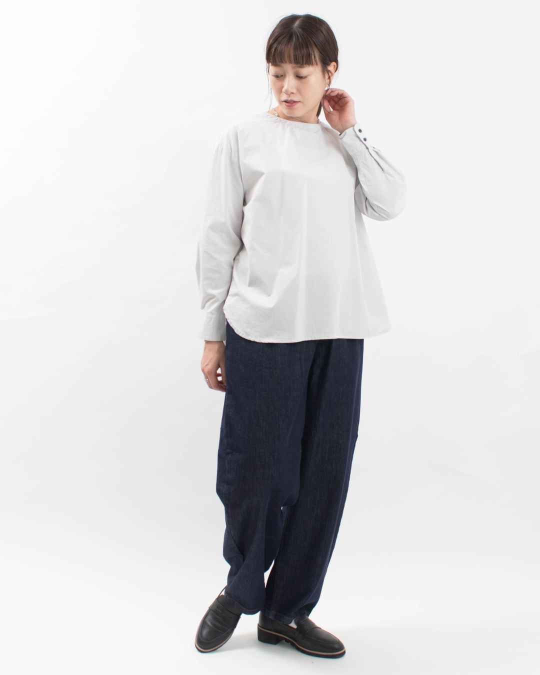 758-314 Bliss bunch 前後差裾ラウンドレイヤードシャツプルオーバー 