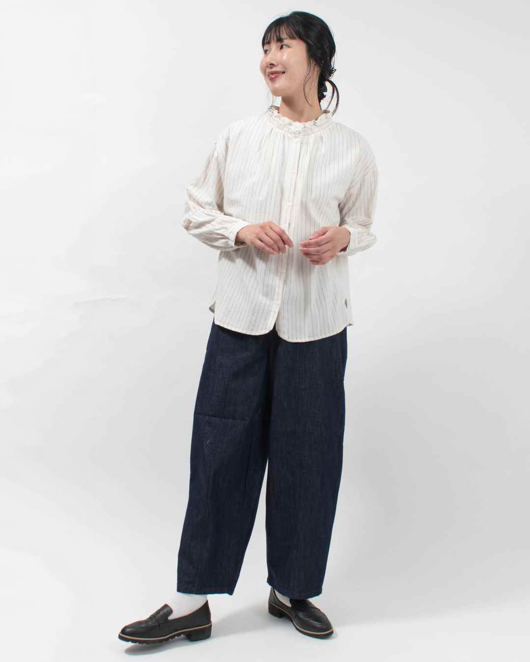 758-449 Bliss bunch ネックシャーリングブラウス