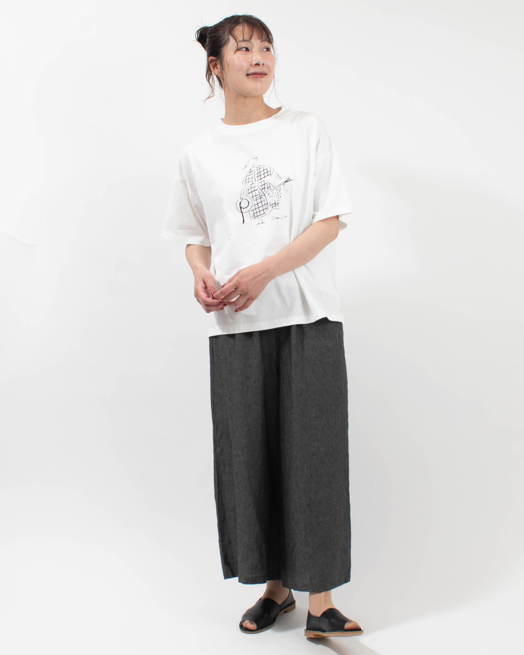 7601-7450  ista-ire コットン天竺　女の子イラストTEE 