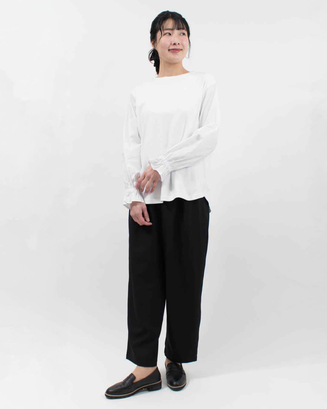 761-235  Bliss bunch 布帛×カットソー切替キャンディースリーブプルオーバー