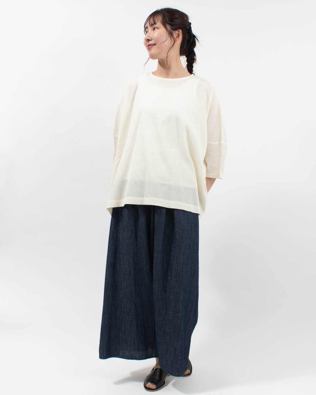 764-200  Bliss bunch コットンガーゼワッシャー ワイドプルオーバー
