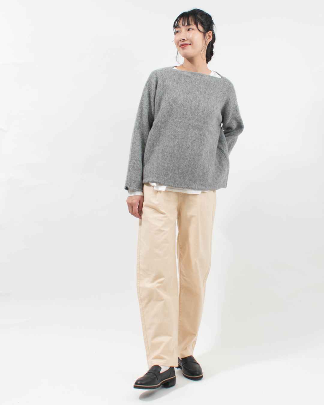 8115173 WWO ピーチライクコットンのタックパンツ 