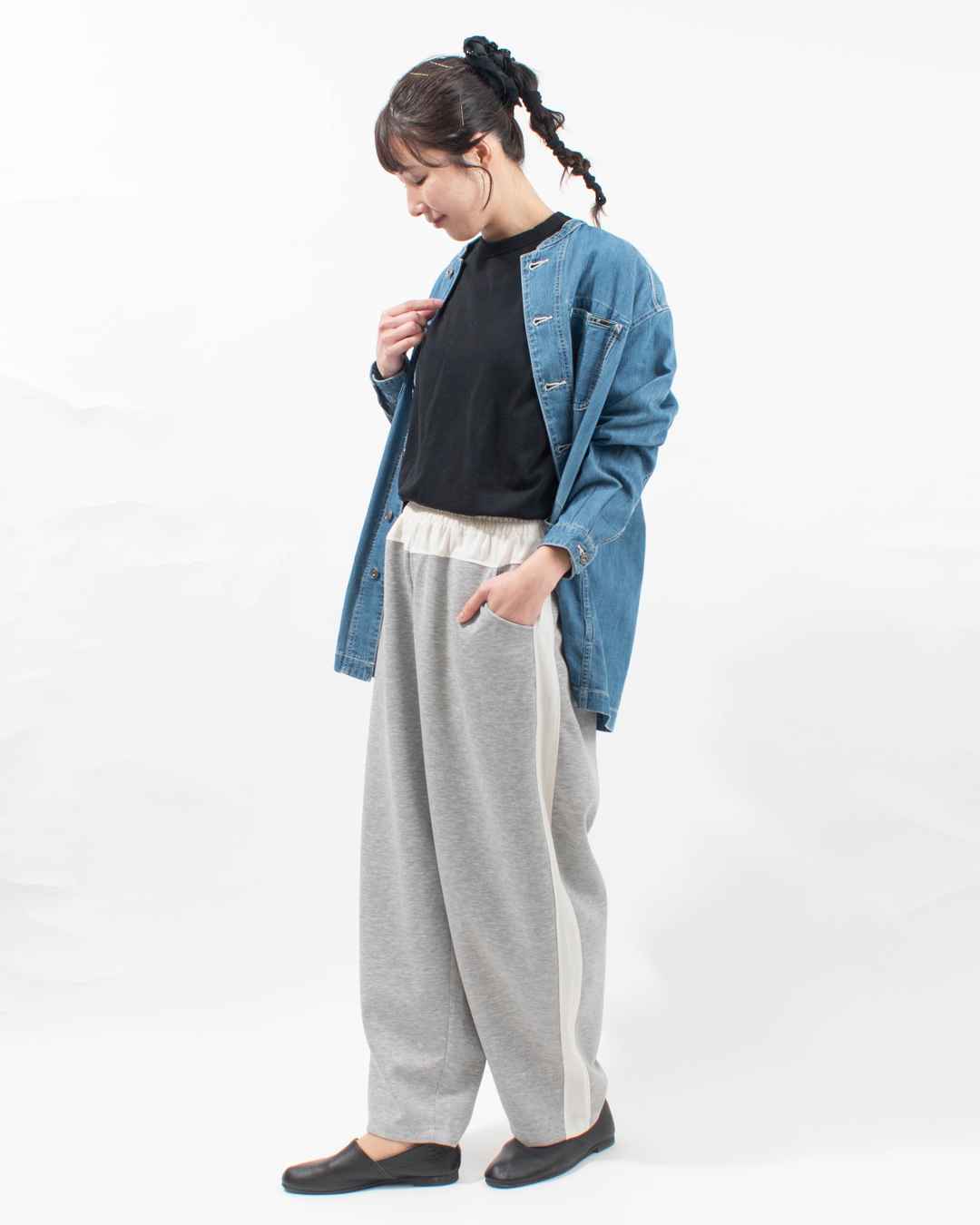 980-25007 Vingtrois 異素材切り替えパンツ