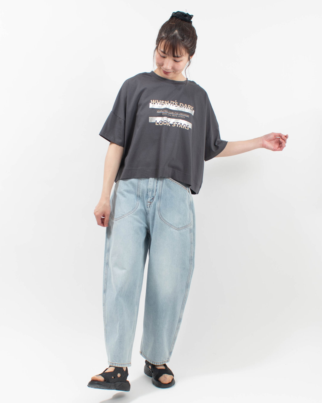 980-25111  vingtrois ドライタッチコットン 箔ノックアウトT 