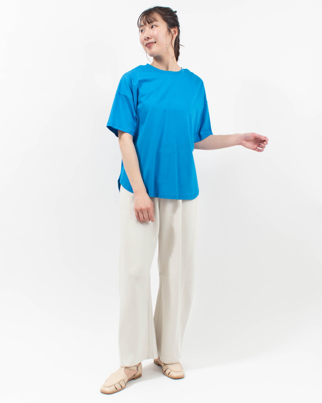 980-25113  vingtrois ドライタッチコットン 5分袖T 