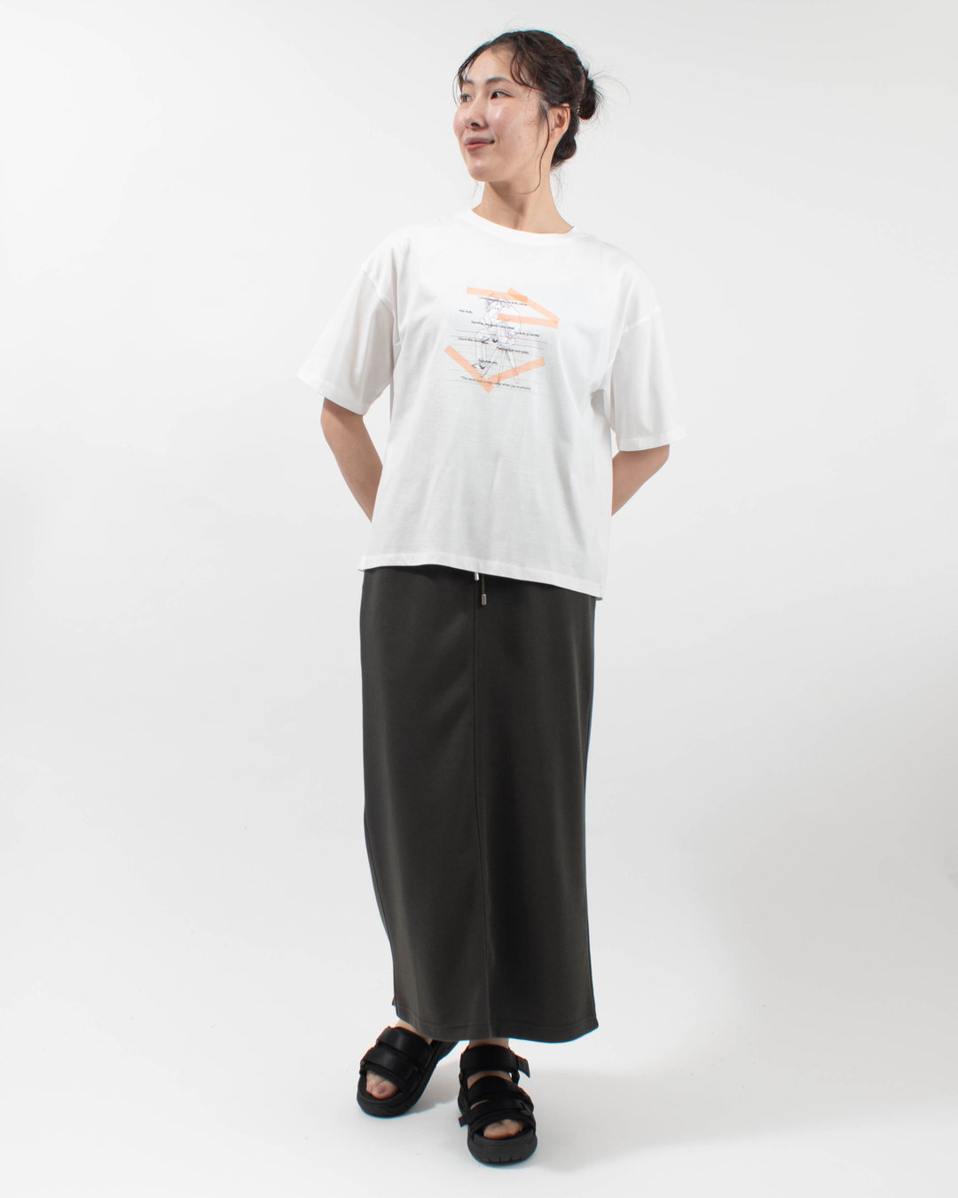 980-25167  vingtrois ドライタッチコットン イラストTシャツ