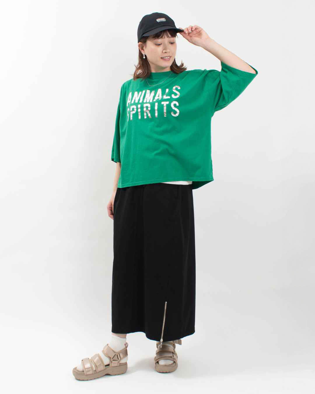 BLUE LAKE MARKET ブルーレイクマーケット 26/1BDTOP度詰天竺パネルスリーブプリントTee［ANIMALS SPIRITS］キレカジ ロゴT 30代 40代 50代おしゃれ カジュアル SALE セール 40%OFF BLUE LAKE MARKET ブルーレイクマーケット