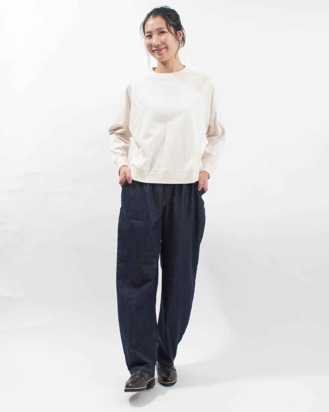 B-512015 BLUE LAKE MARKET アメリカンドライ天竺||ラグランプルオーバー