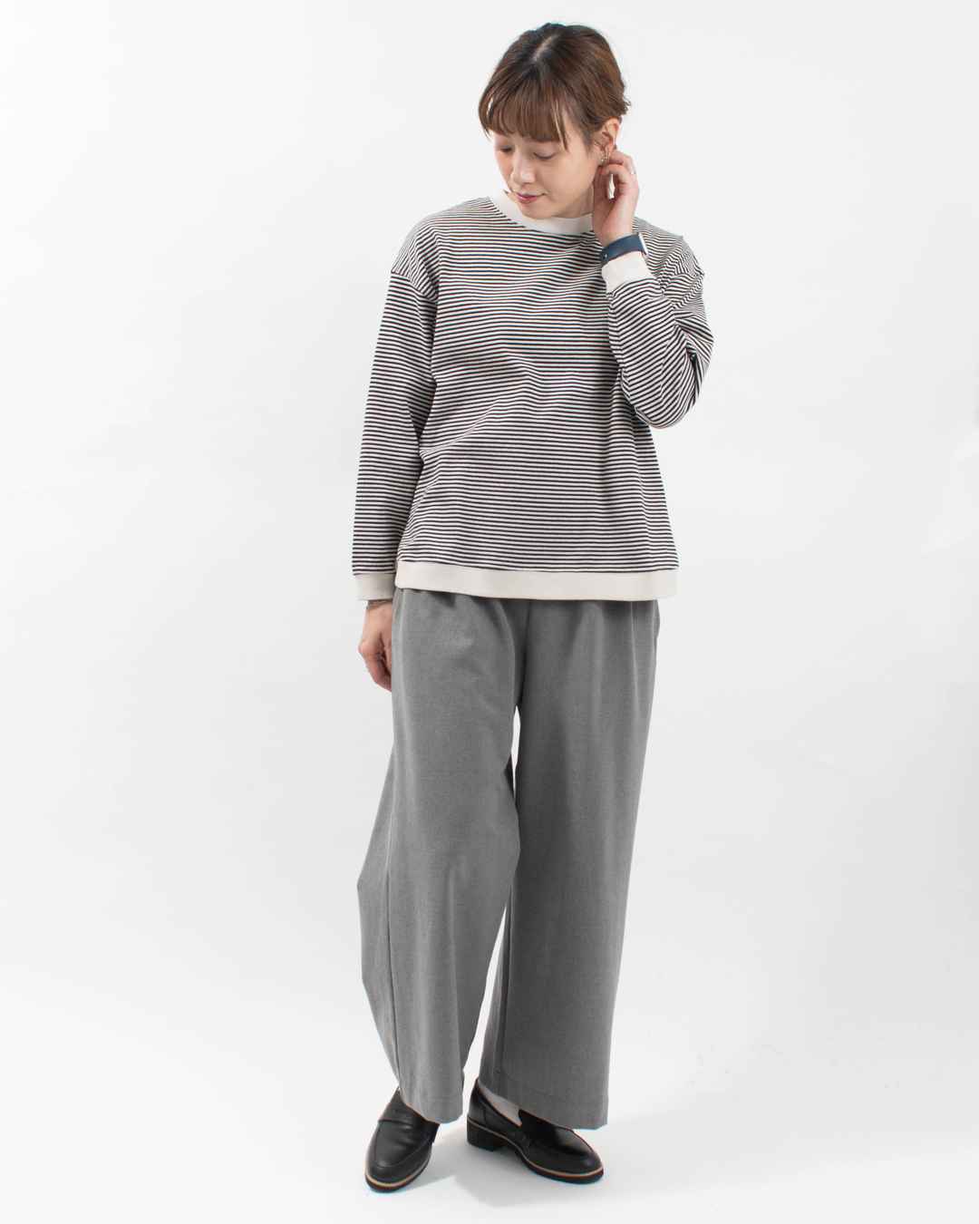 B-512018 BLUE LAKE MARKET アメリカンドライ天竺ボーダー||ヨーク切替ボーダープルオーバー