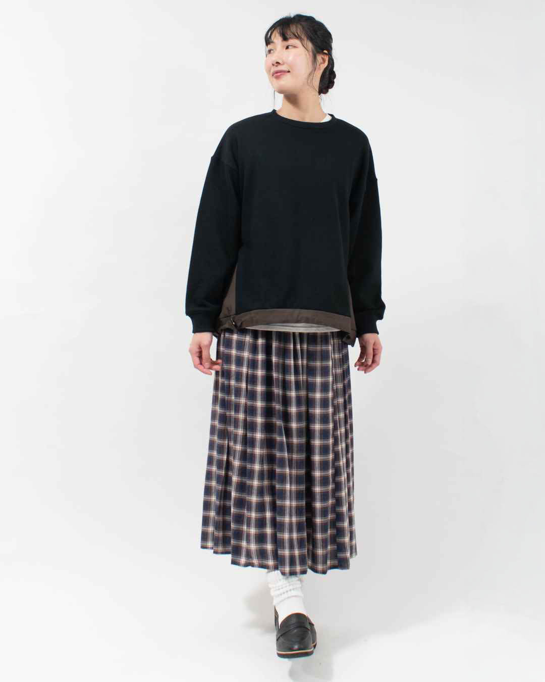 B-513022 BLUE LAKE MARKET AZUMA裏毛/40/2コーマウェザー バイファブリックプルオーバー